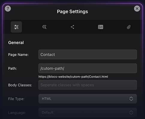 Page Settings