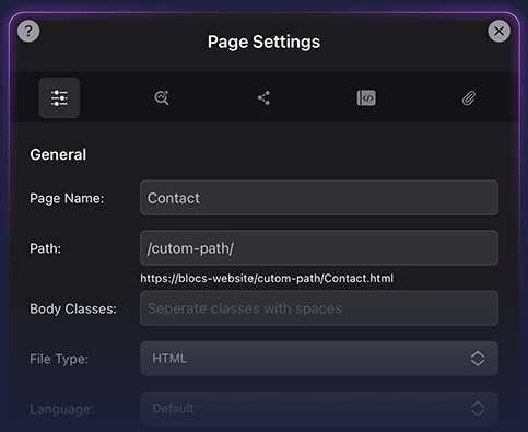 Page Settings
